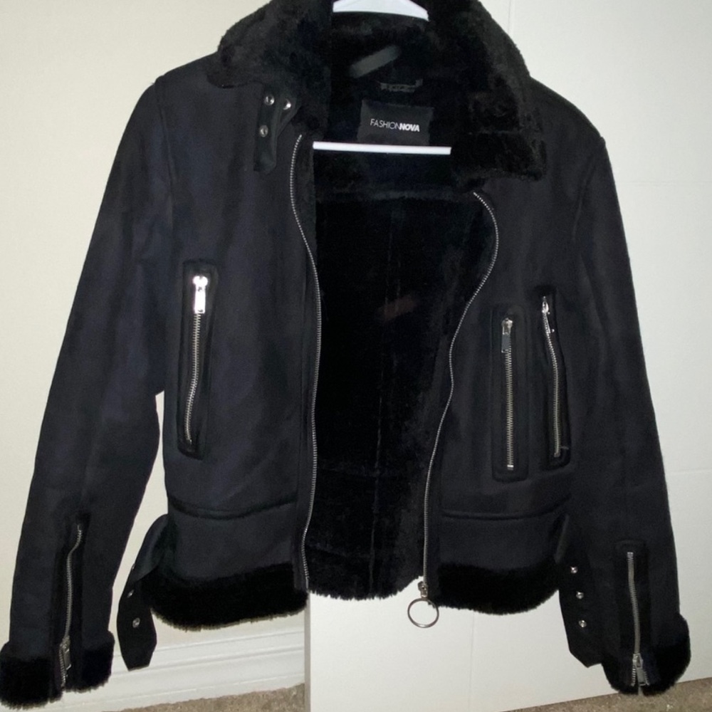 Suede Fashion Nova Moto jacket